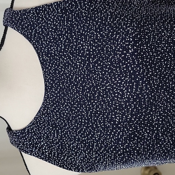 Chaus Size M Navy Blue with Gray and Silver Glittery Sleeveless Top, NEW w/ Tag - Picture 2 of 12